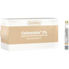 Cook-Waite Carbocaine® 3% (Mepivacaine hydrochloride injection) without Vasoconstrictor - NDC 00362-0753-05, 1.7 ml Cartridge, 50/Pkg