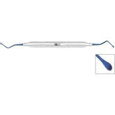 Serrated Surgical Curette – # 9, Mini, 2.5 mm Blade Width, Shark™ Handle, Double End