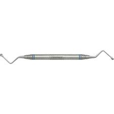 Surgical Curette – # 12, Miller, Large, Angled Shank, Stainless Steel, DuraLite® ColorRings™ Handle, Double End