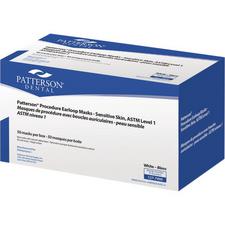 Masque de procédure avec contours d’oreille pour peau sensible Patterson® – ASTM niveau 1, blanc, paquet de 50