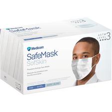 Masques chirurgicaux à bandes auriculaires Medicom® SafeMask® SofSkin® – Norme F2100 de niveau 3 de l’ASTM, 50/emballage