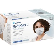 Medicom® SafeMask® FreeFlow™ Procedure Earloop Face Masks – ASTM F2100 Level 3, 50/Pkg