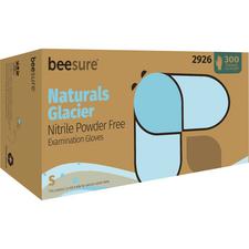 BeeSure® Naturals Powder Free Nitrile Exam Gloves, 300/Pkg