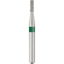Patterson® Sterile Single-Use Diamond Burs – FGSS, Coarse, Green, Flat End Cylinder, # 835, 1.0 mm Head Diameter, 25/Pkg