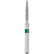 Patterson® Sterile Single-Use Diamond Burs – FGSS, Coarse, Green, Flame, # 862, 1.2 mm Head Diameter, 25/Pkg