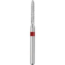 Patterson® Sterile Single-Use Diamond Burs – FG, Fine, Red, Beveled Cylinder, # 885, 1.2 mm Head Diameter, 25/Pkg