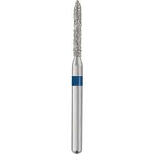 Patterson® Sterile Single-Use Diamond Burs – FG, Medium, Blue, Beveled Cylinder, # 885, 1.2 mm Head Diameter, 25/Pkg
