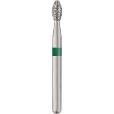 Patterson® Sterile Single-Use Diamond Burs – FG, Coarse, Green, Football, # 379, 1.8 mm Head Diameter, 25/Pkg