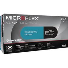 Microflex® MidKnight™ Touch 93-732 Nitrile Exam Gloves – Latex Free, Powder Free, Black