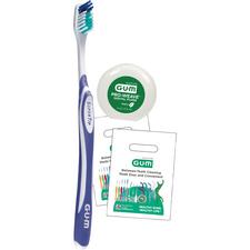 GUM® KIT Adult Patient Pack, Super Tip® Toothbrush Bundle – With ButlerWeave® Floss, 144 Packs/Pkg