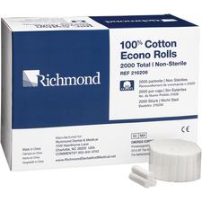 Econo Cotton Rolls – Medium, 1-1/2" x 3/8", Nonsterile, 2000/Pkg