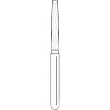 Solo Diamond™ Single-Use Diamond Burs – FG, Fine, Red, Tapered Fissure, Flat End, 10.0 mm Head Length, 1.6 mm Head Diameter, 25/Pkg