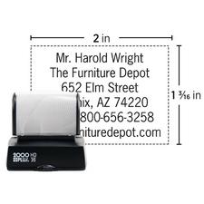 Pre-Inked Stamp, Endorsement, Black Ink, Imprint Area: 2" W x  1-3/16" H