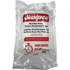 Recharge de serviettes désinfectantes pour surfaces dures Ultra Swipes – préhumidifiées, 15 cm x 17 cm, 160/emballage