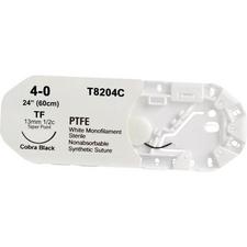 Monotex® PTFE Nonabsorbable Surgical Sutures – Taper Point, TF CobraBlack® Needle, 1/2 Circle, 24", 4-0, 12/Pkg