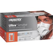 Ultra® Sensitive Earloop with Secure Fit® Technology Face Masks – ASTM Level 3, White, 50/Box