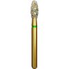 Alpen Multi-Use Turbocut Diamond Instruments – FG, Coarse, Green, Egg/Football, # 379T, 2.3 mm Head Diameter, 5 mm Head Length, 5/Pkg 