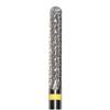 Tungsten Carbide Cutters – EX – X-Cut Extra Fine, Yellow Ring - Cylinder, Round End – HM 486EX-023, HP, 2.3 mm Diameter, 14.0 mm Head Length
