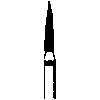 Robot® Point Diamond Burs – FG, 6/Pkg - Fine, Red, Flame, # 249, 1.3 mm Diameter, 7.5 mm Length
