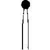 Robot® Point Diamond Burs – FG, 6/Pkg - Medium, White, Round, # 001, 2.2 mm Diameter, 1.8 mm Length