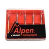 Alpen® Carbide Trimming and Finishing Burs – FG, Long Pear 12 Flutes, Round End, 5/Pkg