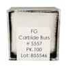 Tungsten Carbide Burs – HM 31S Straight Fissure Cross Cut FG, Size #557S, 1.0 mm Diameter, 100/Pkg 