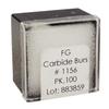 Tungsten Carbide Burs – HM 21R Straight Dome FG, 100/Pkg - Size #1156, 3.8 mm Diameter