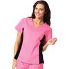 Fashion Seal Healthcare® Ladies’ Side Flex Tunics - Pink/Black, Small