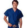 Fashion Seal Healthcare® Unisex Set-In Sleeve Scrub Shirts - Navy, Extra Small