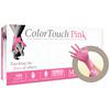 Color Touch® Powdered Latex Gloves - Textured, Latex - Size Small, Pink Color