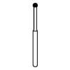 NTI® Diamond Burs – FG, Coarse, Round, 5/Pkg - Long Round, # C801L, 1.6 mm Diameter