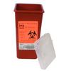 Stackable Sharps Container with Biohazard Symbol – Polypropylene, Red/Black - 1 Quart