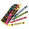 Crayons, Assorted Colors, 4 Crayons/Box; 24 Boxes/Pkg