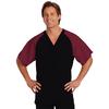 Fashion Seal Healthcare® Unisex Raglan Sleeve Scrub Shirts - Black/Burgundy, 2 XL
