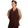 Fashion Seal Healthcare® Unisex Raglan Sleeve Scrub Shirts - Chocolate/Tan, Extra Small