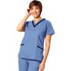 Fashion Seal Healthcare® Ladies’ Double V-Neck Tunics - Ciel Blue/Navy, Extra Small