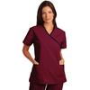 Fashion Seal Healthcare® Ladies’ Cross-Over Tunics with Contrasting Trim - Burgundy/Black, 3 Extra Large