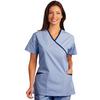 Fashion Seal Healthcare® Ladies’ Cross-Over Tunics with Contrasting Trim - Ciel Blue/Navy, Extra Small