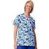 Fashion Seal Healthcare® Ladies’ Printed V-Neck Tunics - Deco Squares Print, Extra Small
