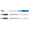 Bic Roundstick Pens With Comfort Grip, Frost Barrel, Medium Point, 12/Box