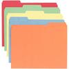 Sparco Colored File Folders, 1/3 Assorted, 11 Pt, 1 Ply, Letter Size, 100/Box