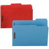 Smead® Colored Top-Tab Folders With Fasteners, 1/3 Asstd. Tabs, Letter Size, 50/Box