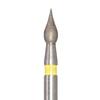 Diamond Instruments – FG, Extra Fine, Yellow, Flame, Point End - 827C-018-FG, 1.8 mm Head Diameter, 4.0 mm Head Length, 5/Pkg
