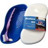 Denture Storage and Cleaning Kit, White/Blue