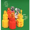 Plastic Zoo Animal Character Bubble Bottles, Assorted, 3", 24/Pkg