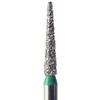 NeoDiamond® Crown/Bridge & Operative Diamond Burs – FG, Coarse, Cone, 25/Pkg - Green, Pointed Cone, # 858, 1.4 mm Diameter, 8.0 mm Length