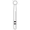 Two Striper® MFS® Finishing Specialty Diamond Burs – FG, 5/Pkg - Ultra Fine (10 micron), Black, Round End, # 135, 2.4 mm Diameter, 2.4 mm Length