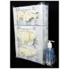 Acrylic Glove Box Holder with Side Pocket for Hand Sanitizer, 3 Pocket, 10" W x 16" H x 3-1/4" D with pocket 3-1/4" W x 2" H x 2-1/4" D