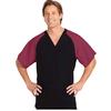 Fashion Seal Healthcare® Unisex Raglan Sleeve Scrub Shirts - Black/Burgundy, Medium