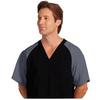 Fashion Seal Healthcare® Unisex Raglan Sleeve Scrub Shirts - Black/Pewter, Medium